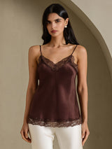 [بني] SilkSilky-SA Spaghetti Strap V Neck كامي 001