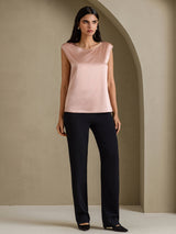 [توسكانا] SilkSilky-SA Cap Sleeve Round Neck تي شيرت نسائية 006