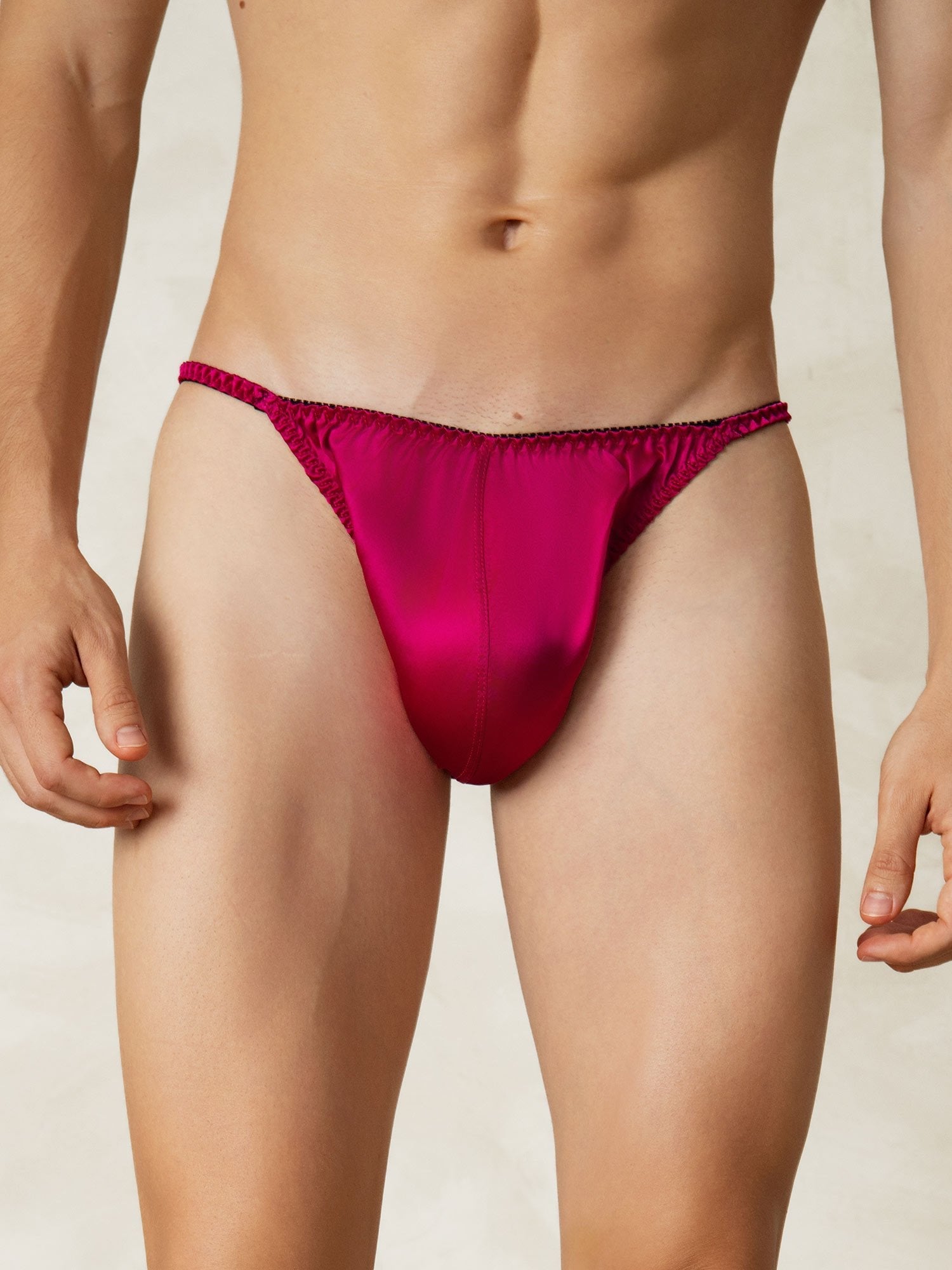 [ضارب الى الحمرة] SilkSilky-SA الحرير الخالص Mens Underwear 004