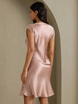 [توسكانا] SilkSilky-SA Cap Sleeve V Neck باس النوم 002