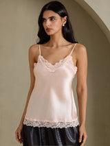 [لون القرنفل] SilkSilky-SA Spaghetti Strap V Neck كامي 001