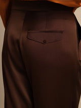 [شوكولاتة داكنة] SilkSilky-SA 19Momme الحرير Womens Pants 003