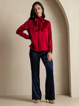 [خمر] SilkSilky-SA Long Sleeve High Neck بلوزة 006