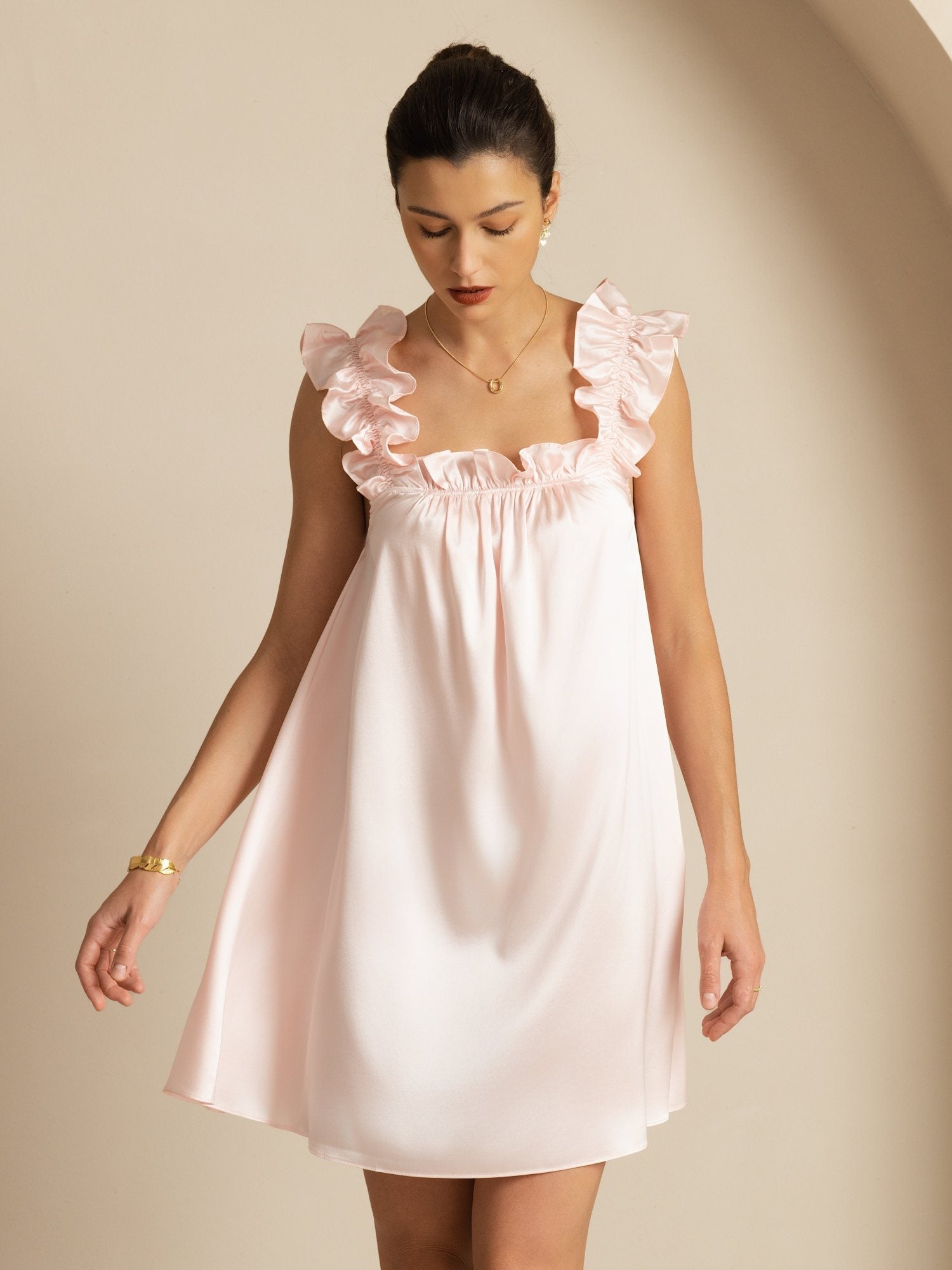[لون القرنفل] SilkSilky-SA Sleeveless Square Neck باس النوم 001