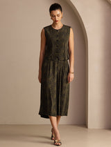 [عتيق صنوبري] SilkSilky-SA Sleeveless Crew Neck Women's Outfit Sets 005