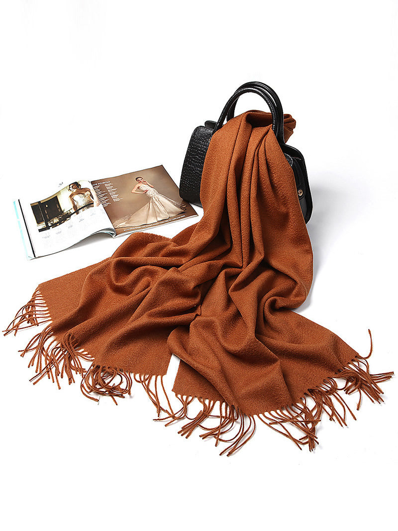 [بني] SilkSilky-SA صوف Scarf 005