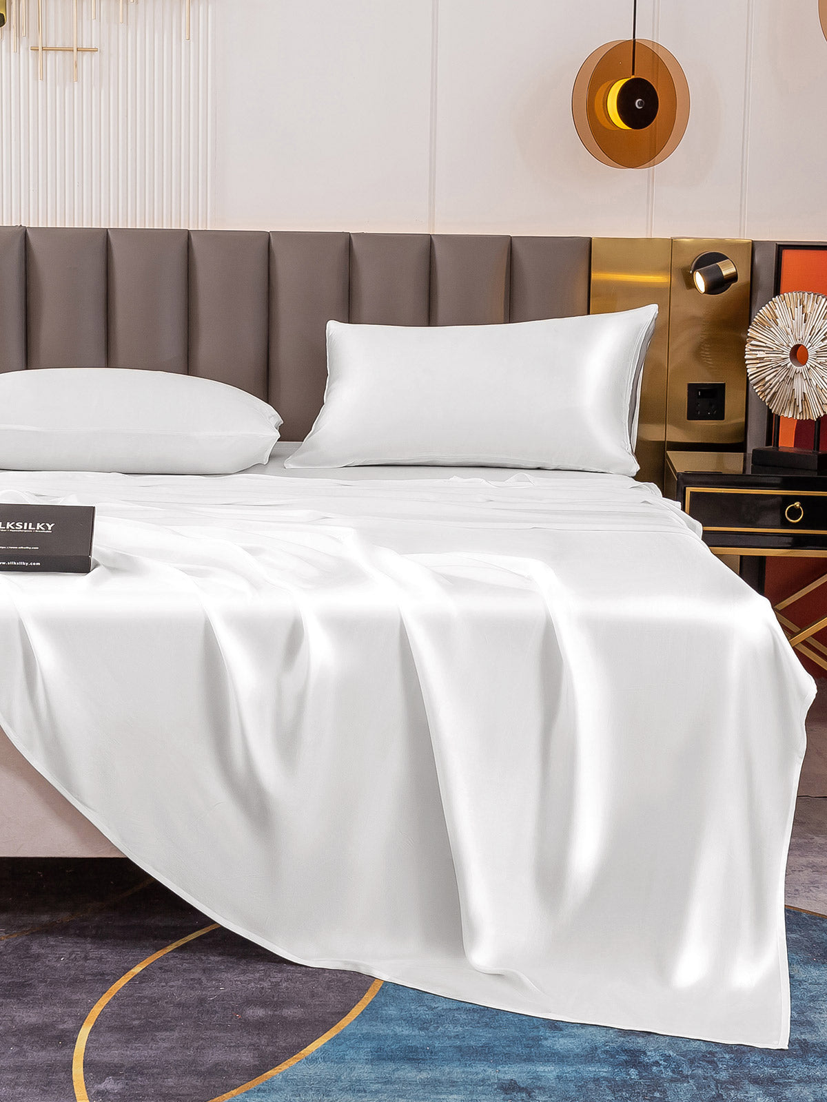 [أبيض] SilkSilky-SA 19Momme Pure Silk Bedding Set 006