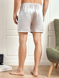 SilkSilky-SA 19Momme Mens Sleep Bottoms فضة 002