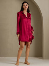 [خمر] SilkSilky-SA Long Sleeve Lapel Collar باس النوم 006