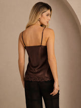 [بني] SilkSilky-SA Spaghetti Strap V Neck كامي 002