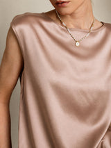 [توسكانا] SilkSilky-SA Cap Sleeve Round Neck تي شيرت نسائية 005
