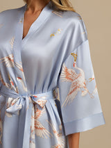 [أزرق فاتح] SilkSilky-SA 3/4 Sleeve رداء حمام نسائي 005