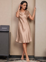 [توسكانا] SilkSilky-SA Cap Sleeve V Neck باس النوم 004