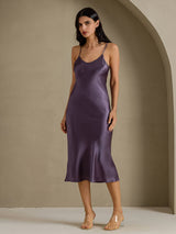 [رمادي أرجواني] SilkSilky-SA Sleeveless V Neck باس النوم 007