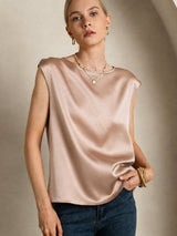 [توسكانا] SilkSilky-SA Cap Sleeve Round Neck تي شيرت نسائية 003