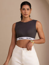 [رمادي] SilkSilky-SA Sleeveless Crew Neck كامي 005