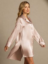 [توسكانا] SilkSilky-SA Long Sleeve Lapel Collar باس النوم 005