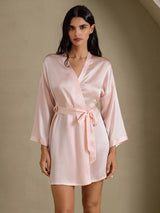 [وردي فاتح] SilkSilky-SA 3/4 Sleeve رداء حمام نسائي 001