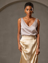 [رمادي الظل] SilkSilky-SA Sleeveless V Neck كامي 001