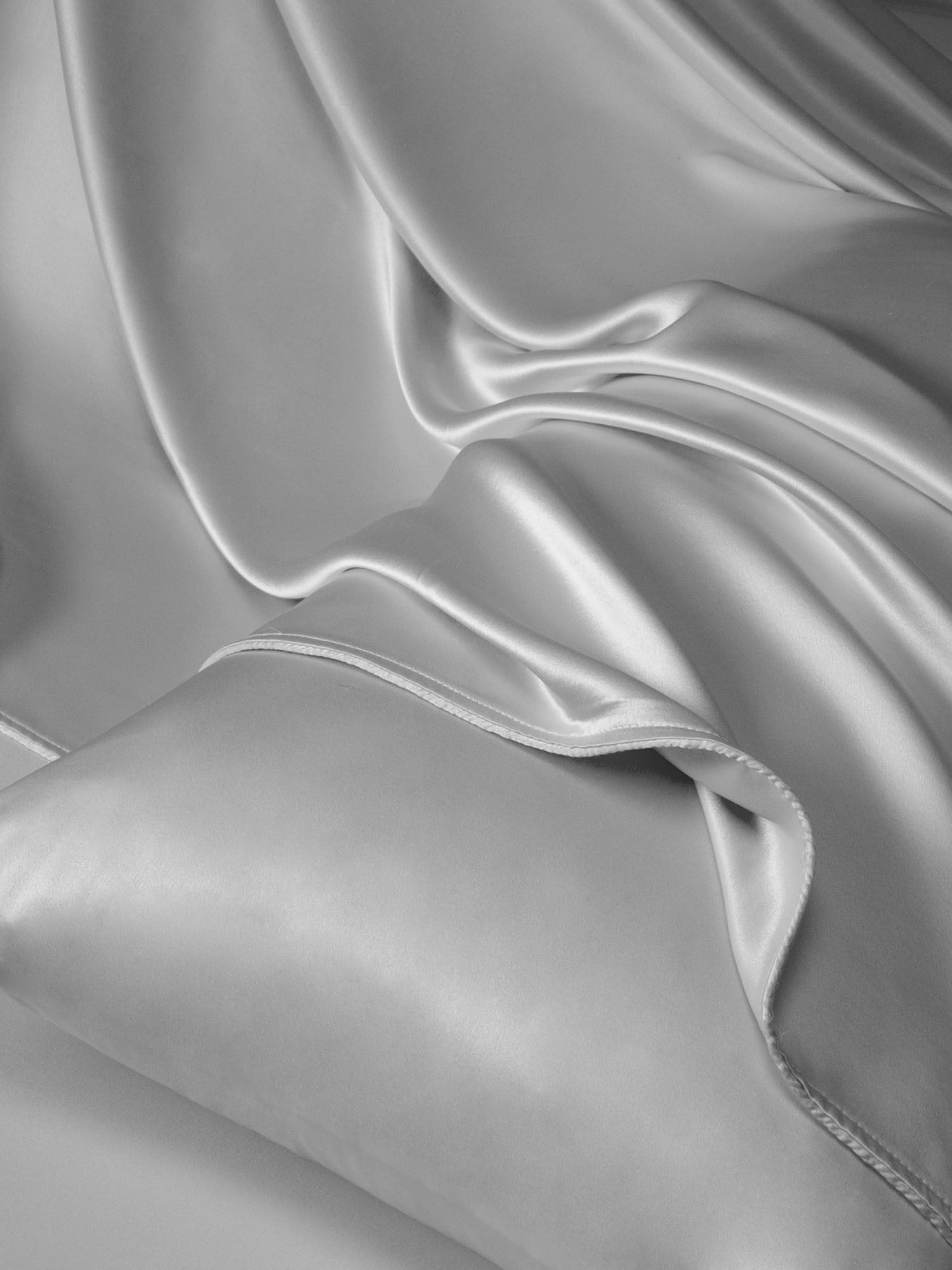 [فضة] SilkSilky-SA 25Momme مجموعة الفراش 006