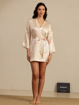 [شامبانيا] SilkSilky-SA 3/4 Sleeve رداء حمام نسائي 008