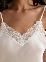 [أبيض] SilkSilky-SA Spaghetti Strap V Neck كامي 004