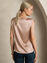 [توسكانا] SilkSilky-SA Cap Sleeve Round Neck تي شيرت نسائية 002
