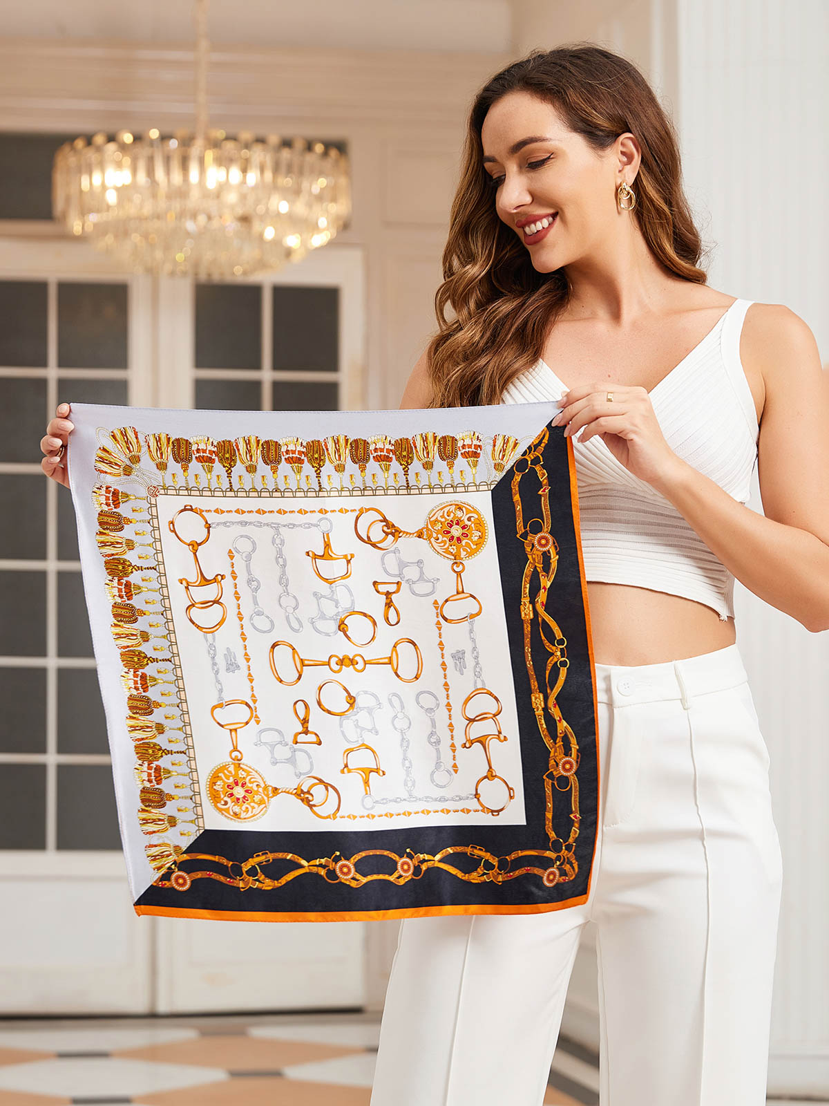 [P038] SilkSilky-SA الحرير الخالص Scarf 001,