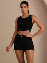 [أسود] SilkSilky-SA Sleeveless Crew Neck كامي 007