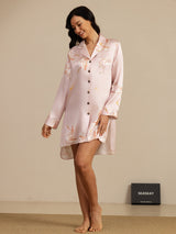 [لون القرنفل] SilkSilky-SA Long Sleeve Lapel Collar باس النوم 007