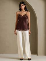 [بني] SilkSilky-SA Spaghetti Strap V Neck كامي 008