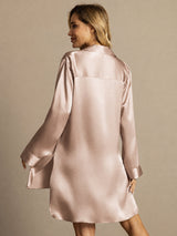 [توسكانا] SilkSilky-SA Long Sleeve Lapel Collar باس النوم 002