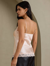 [لون القرنفل] SilkSilky-SA Spaghetti Strap V Neck كامي 002