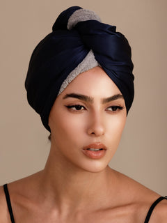 [أزرق غامق] SilkSilky-SA عمامة شعر 004
