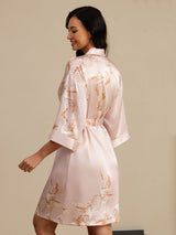 [لون القرنفل] SilkSilky-SA 3/4 Sleeve رداء حمام نسائي 002