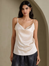 [اللون البيج] SilkSilky-SA Spaghetti Strap Cowl Neck كامي 003