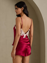 [خمر] SilkSilky-SA Sleeveless V Neck مجموعة قميص قصير 002