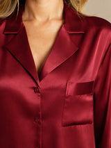 [خمر] SilkSilky-SA Long Sleeve Lapel Collar باس النوم 005