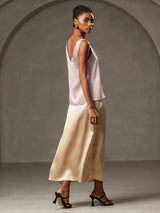 [رمادي الظل] SilkSilky-SA Sleeveless V Neck كامي 003