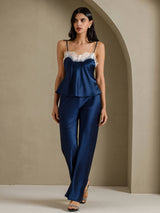 [أزرق غامق] SilkSilky-SA Spaghetti Strap V Neck كامي 006