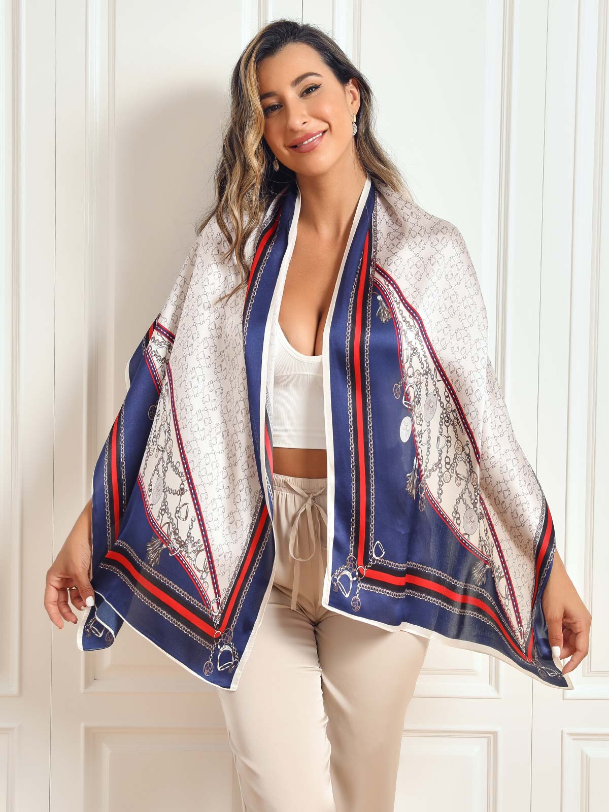 [P024] SilkSilky-SA الحرير الخالص Scarf 003,