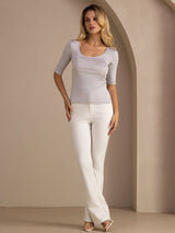 [رمادي فاتح] SilkSilky-SA Half Sleeve تي شيرت نسائية 006