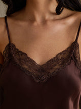 [بني] SilkSilky-SA Spaghetti Strap V Neck كامي 004