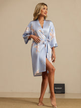 [أزرق فاتح] SilkSilky-SA 3/4 Sleeve رداء حمام نسائي 006