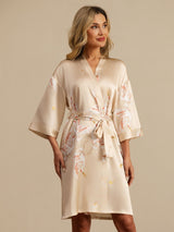 [شامبانيا] SilkSilky-SA 3/4 Sleeve رداء حمام نسائي 003