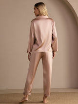 [توسكانا] SilkSilky-SA Long Sleeve Lapel Collar طقم بيجامة نسائي 002