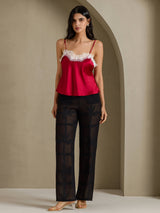 [خمر] SilkSilky-SA Spaghetti Strap V Neck كامي 006