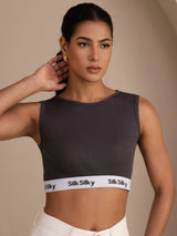 [رمادي] SilkSilky-SA Sleeveless Crew Neck كامي 003
