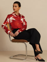 [خمر] SilkSilky-SA Long Sleeve Lapel Collar بلايز نسائية 007