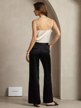 [أسود] SilkSilky-SA 19Momme الحرير Womens Pants 006,